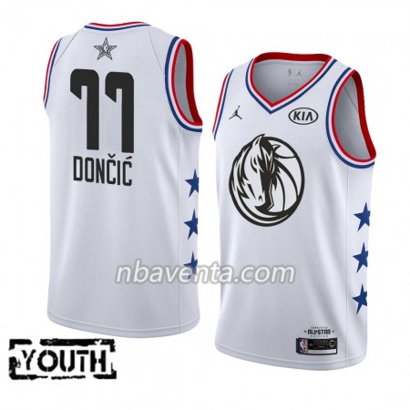 Camiseta Niños Dallas Mavericks Luka Doncic 77 2019 All-Star Jordan Brand Blanco Swingman